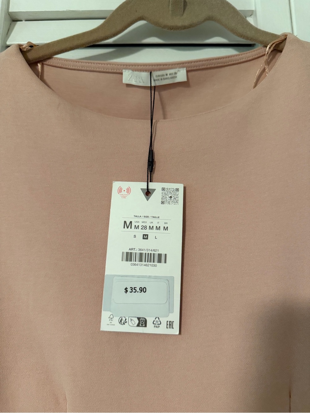 Zara Blush Pink Sleeveless Mini Dress with Belt - Picture 3 of 3